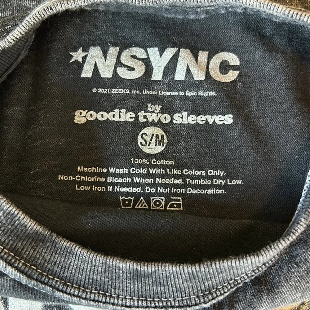 *NSYNC Heathered dark Gray Stone Washed Bye Bye Bye T- Shirt size Sm/Md. - Picture 6 of 6